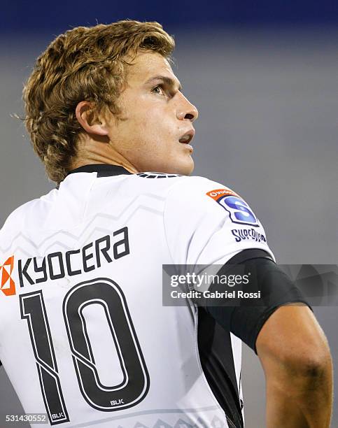 Pat Lambie of Sharks looks on during a match between Jaguares and Sharks as part of Super Rugby 2016 at Jose Amalfitani Stadium on May 14, 2016 in...