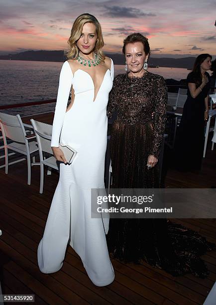 Model Petra Nemcova and Chopard Artistic Director and Co-President Caroline Scheufele attend Vanity Fair and HBO Dinner Celebrating the Cannes Film...