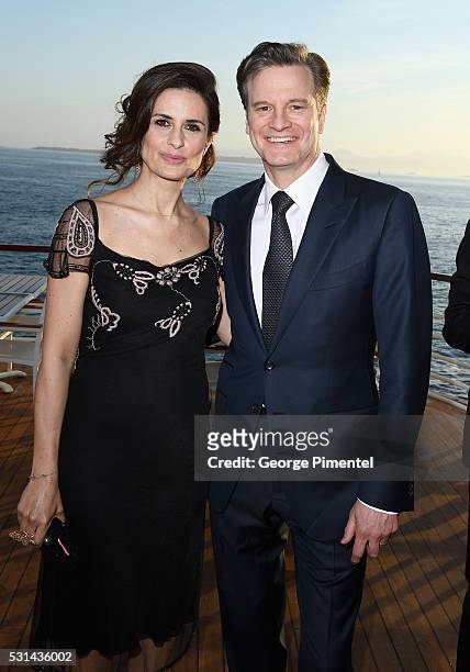 Livia Firth and actor Colin Firth attend Vanity Fair and HBO Dinner Celebrating the Cannes Film Festival at Hotel du Cap-Eden-Roc on May 14, 2016 in...