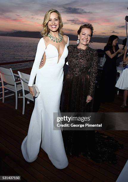 Model Petra Nemcova and Chopard Artistic Director and Co-President Caroline Scheufele attend Vanity Fair and HBO Dinner Celebrating the Cannes Film...