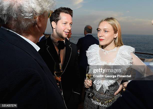 Writer Derek Blasberg and actress Chloe Sevigny attend Vanity Fair and HBO Dinner Celebrating the Cannes Film Festival at Hotel du Cap-Eden-Roc on...