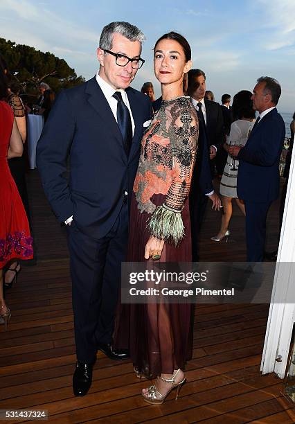 MaxMara's Giorgio Guidotti and Marie Louise Scio attend Vanity Fair and HBO Dinner Celebrating the Cannes Film Festival at Hotel du Cap-Eden-Roc on...