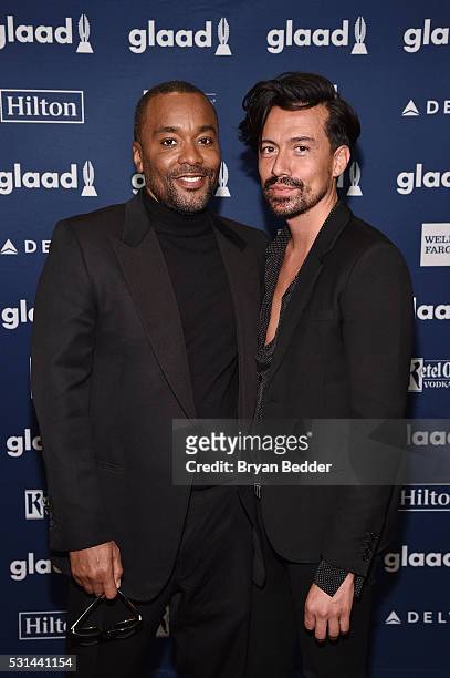 Director Lee Daniels and Jahil Fisher attend the 27th Annual GLAAD Media Awards in New York on May 14, 2016 in New York City.