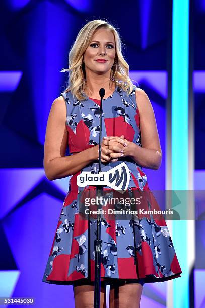 Personality Margaret Hoover speaks onstage at the 27th Annual GLAAD Media Awards in New York on May 14, 2016 in New York City.