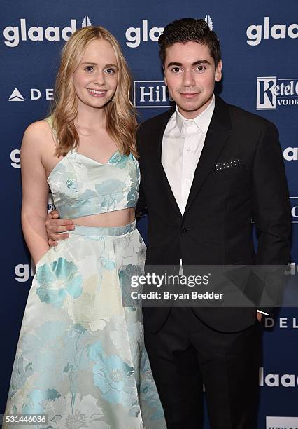 Tessa Albertson and Noah Galvin attend the 27th Annual GLAAD Media Awards in New York on May 14, 2016 in New York City.