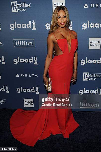 Laverne Cox attends the 27th Annual GLAAD Media Awards hosted by Ketel One Vodka at the Waldorf-Astoria on May 14, 2016 in New York City.