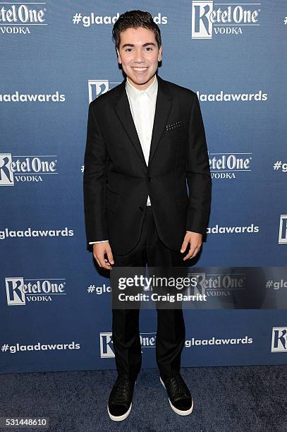 Noah Galvin attends the 27th Annual GLAAD Media Awards hosted by Ketel One Vodka at the Waldorf-Astoria on May 14, 2016 in New York City.