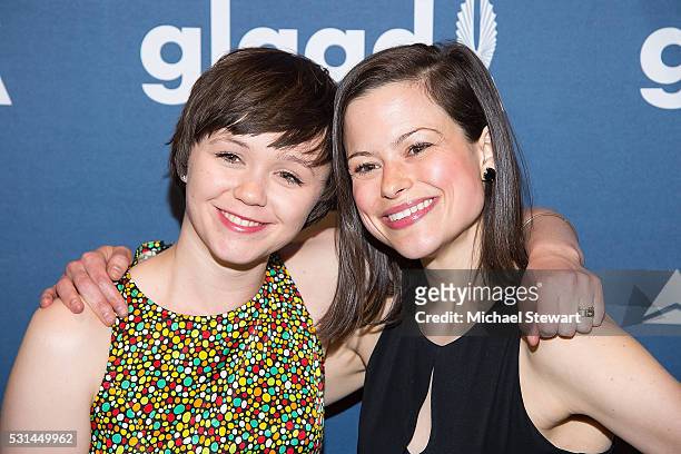 Emily Skeggs and Vinna Rouge attend the 27th Annual GLAAD Media Awards at The Waldorf=Astoria on May 14, 2016 in New York City.