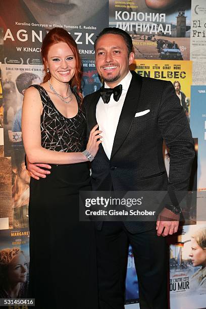 Barbara Meier and her boyfriend Klemens Hallmann during the German Films Reception at the annual 69th Cannes Film Festival at Villa Rothschild on May...