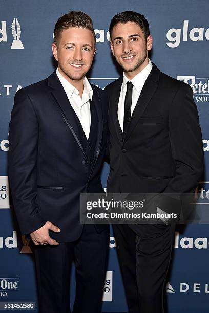 Musician Billy Gillman and Chris Meyer attend the 27th Annual GLAAD Media Awards in New York on May 14, 2016 in New York City.