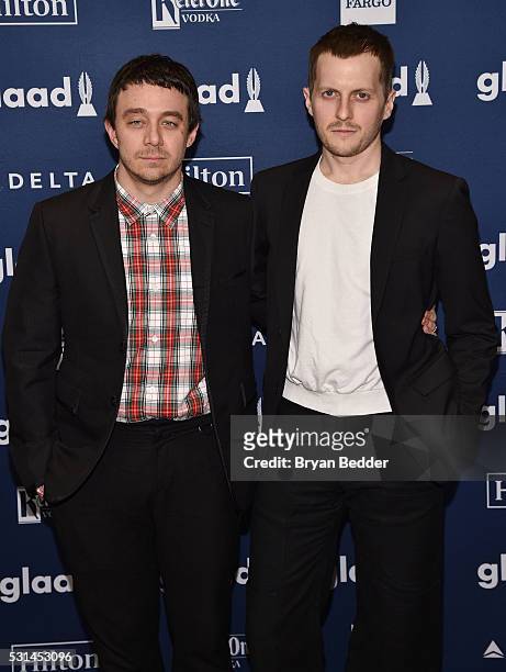 Designers Shane Gabier and Chris Peters attend the 27th Annual GLAAD Media Awards in New York on May 14, 2016 in New York City.