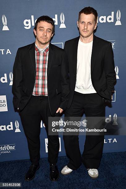 Designers Shane Gabier and Chris Peters attend the 27th Annual GLAAD Media Awards in New York on May 14, 2016 in New York City.