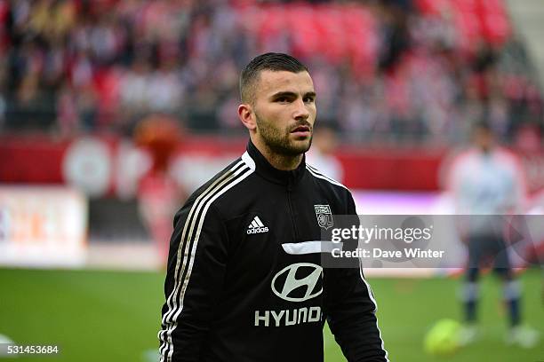 Anthony Lopes of Lyon during the football French Ligue 1 match between Stade de Reims and Olympique Lyonnais at Stade Auguste Delaune on May 14, 2016...