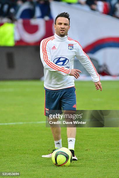 Mathieu Valbuena of Lyon during the football French Ligue 1 match between Stade de Reims and Olympique Lyonnais at Stade Auguste Delaune on May 14,...