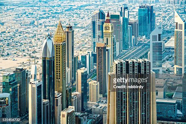 modern skyscrapers in downtown dubai, united arab emirates - west asia stock pictures, royalty-free photos & images