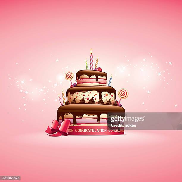 cake - birthday card - candle stock illustrations