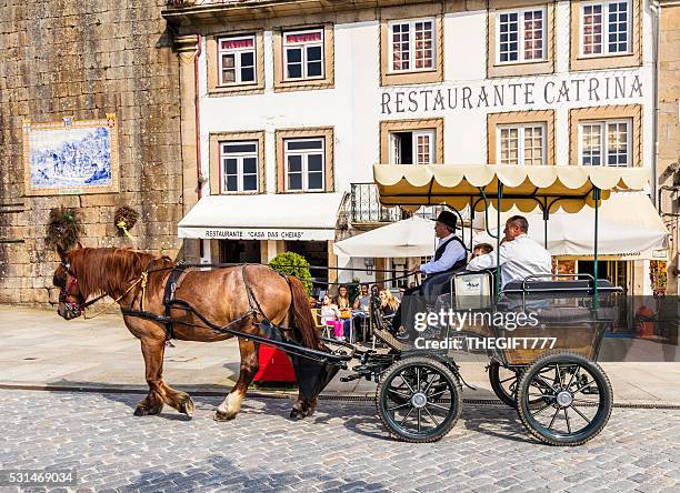 horse and cart tours in ponte de lima, portugal - ponte de lima stock pictures, royalty-free photos & images