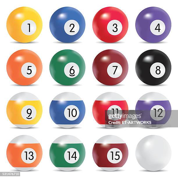 ilustrações de stock, clip art, desenhos animados e ícones de vetor de bolas de bilhar - bola branca