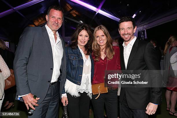 Iris Berben and her partner Heiko Kiesow and her son Oliver Berben and his wife Katrin Berben during the German Films Reception at the annual 69th...