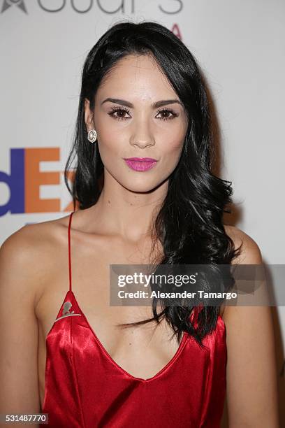 Alexandra Pomales is seen arriving to the St Jude Angels and Stars Gala on May 14, 2016 in Miami, Florida.