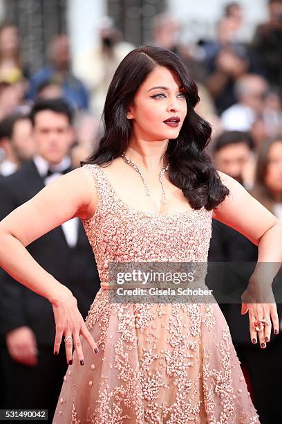 Aishwarya Rai attends "The BFG " premiere during the 69th annual Cannes Film Festival at the Palais des Festivals on May 14, 2016 in Cannes, France.