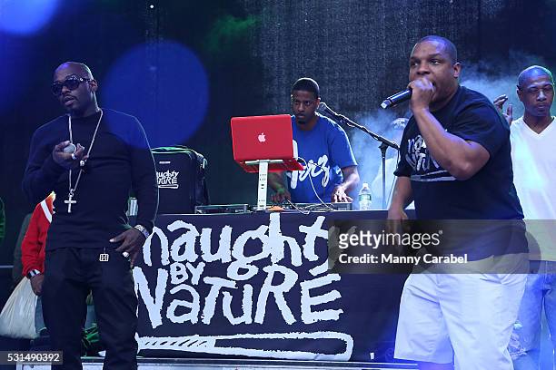 Naughty By Nature performs at the Newark Celebration 350 Founders Weekend Festival on May 14, 2016 in Newark, New Jersey.
