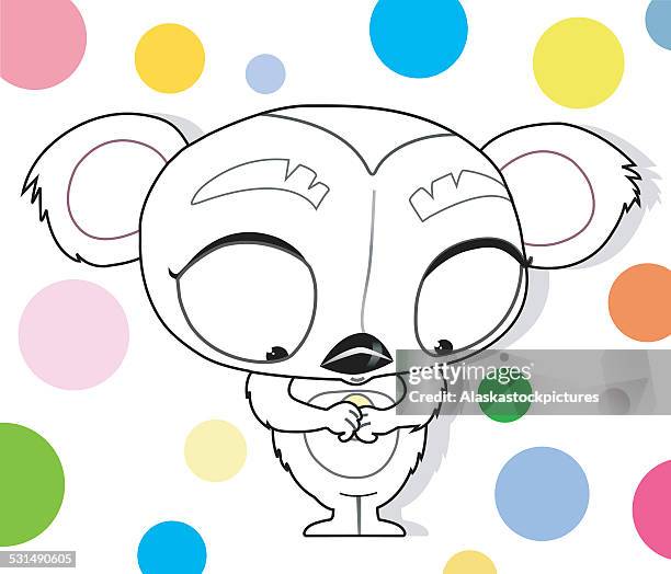 cute koala bear with food. - koala stock illustrations
