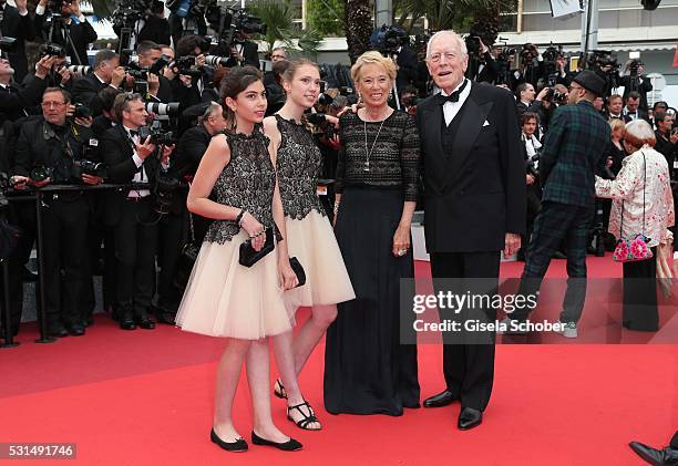 Actor Max Von Sydow and wife Catherine Brelet attend "The BFG " premiere during the 69th annual Cannes Film Festival at the Palais des Festivals on...