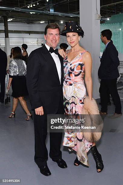 Christian Stracke and Sally Perrin attend the MOCA Gala 2016 at The Geffen Contemporary at MOCA on May 14, 2016 in Los Angeles, California.