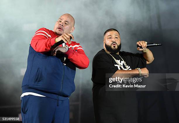 Recording artists Fat Joe and DJ Khaled perform onstage during "The Formation World Tour" at the Rose Bowl on May 14, 2016 in Pasadena, California.