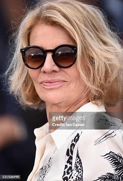 Director Nicole Garcia attends the "From The Land Of The Moon " photocall during the 69th annual Cannes Film Festival at the Palais des Festivals on...