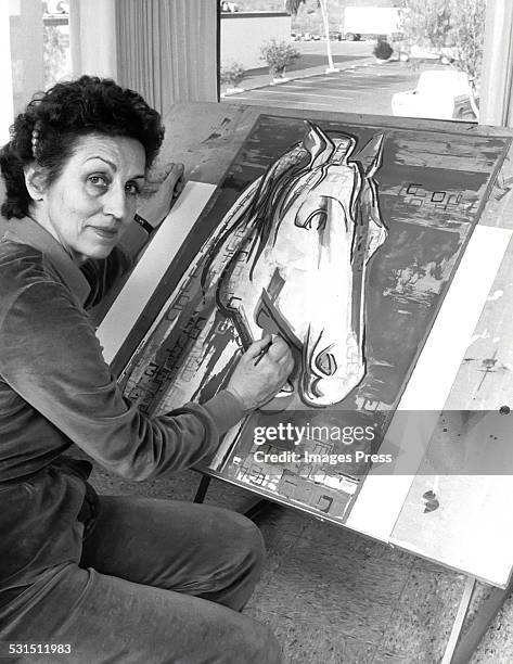 San Diego, CAFrancoise Gilot in her private studio circa 1982 in San Diego, California.