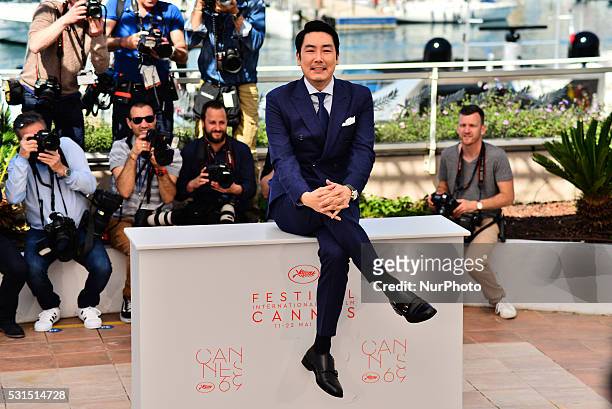Cho Jin-Woong attends 'The Handmaiden ' photocall during the 69th annual Cannes Film Festival at the Palais des Festivals on May 14, 2016 in Cannes,...