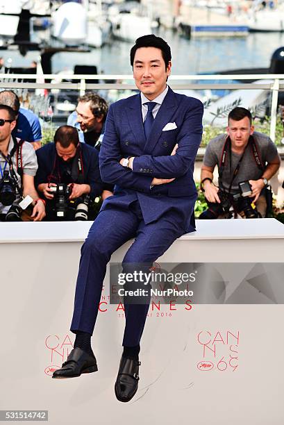 Cho Jin-Woong attends 'The Handmaiden ' photocall during the 69th annual Cannes Film Festival at the Palais des Festivals on May 14, 2016 in Cannes,...