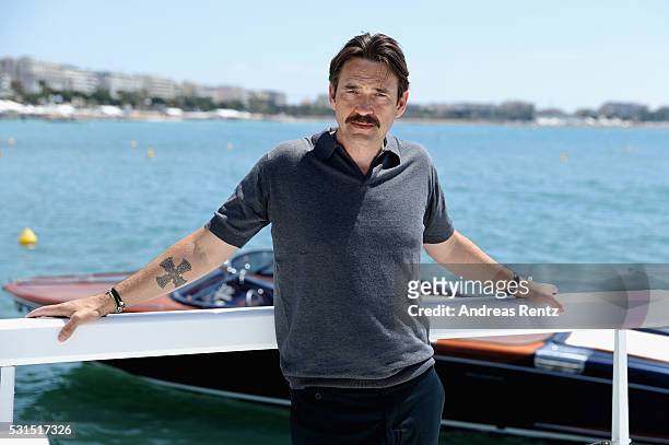 Actor Dougray Scott attends "London Town" Photocall during The 69th Annual Cannes Film Festival at the Palais des Festivals on May 15, 2016 in...