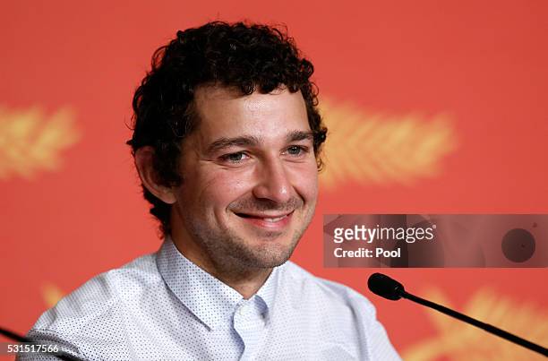 Actor Shia LaBeouf attends the "American Honey" press conference during the 69th annual Cannes Film Festival at the Palais des Festivals on May 15,...
