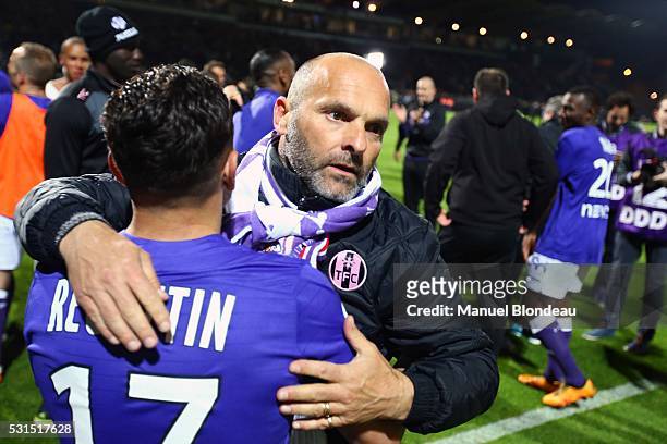 Head coach Pascal Dupraz of Toulouse after the football french Ligue 1 match between Angers SCO and Toulouse FC on May 14, 2016 in Angers, France.