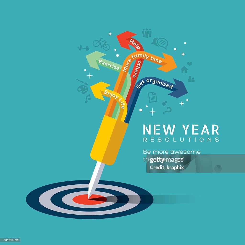 New Year Resolution Concept Illustration High-Res Vector Graphic ...