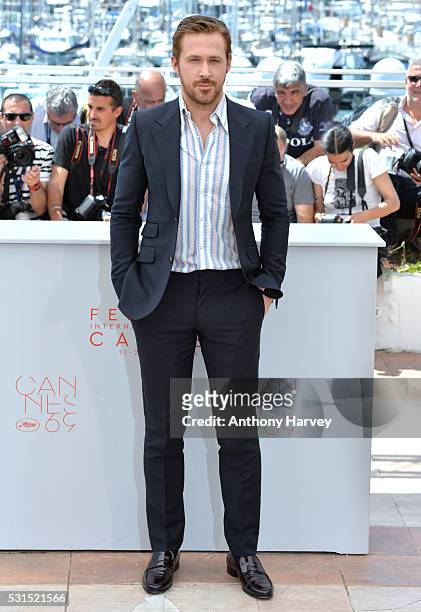 Ryan Gosling attends 'The Nice Guys' photocall during the 69th annual Cannes Film Festival at the Palais des Festivals on May 15, 2016 in Cannes,...