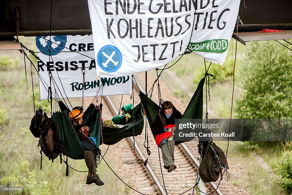 Activists Protest Coal Energy At Welzow Mine