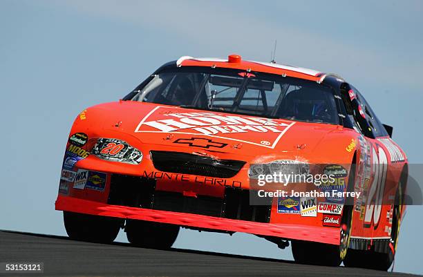 Tony Stewart drives his Home Depot Chevrolet to victory during the NASCAR Nextel Cup Dodge\Savemart 350 on June 26, 2005 at Infineon Raceway in...