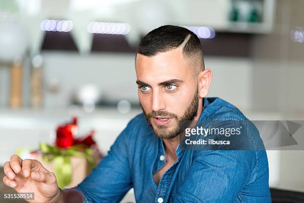 young italian man portrait - short hair stock pictures, royalty-free photos & images