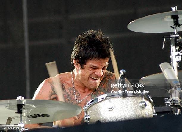 Joey Castillo of Queens of the Stone Age during Voodoo Music Experience 2003 - Day Three at City Park in New Orleans, Louisiana, United States.