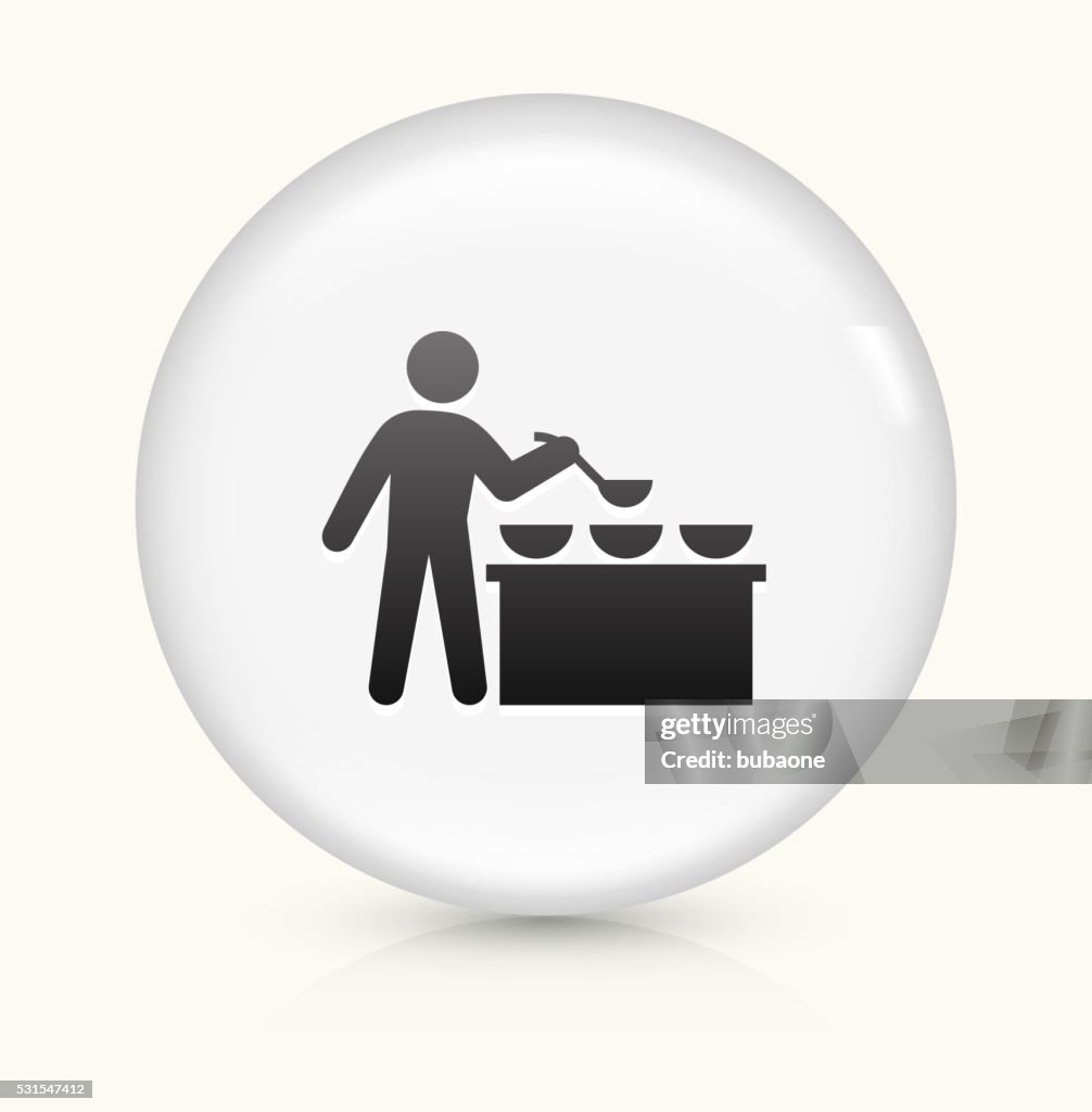 Buffet and Soup Kitchen icon on white round vector button