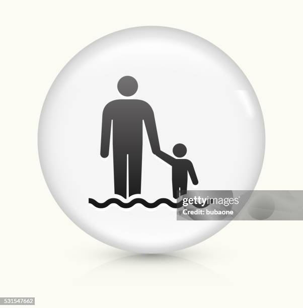 parent and child icon on white round vector button - holding hands circle vector stock illustrations