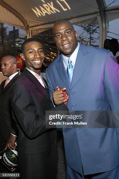 Andre Johnson and Earvin "Magic" Johnson during Lincoln Luxury Event with Earvin "Magic" Johnson and New Edition at Compound in Atlanta, Georgia,...