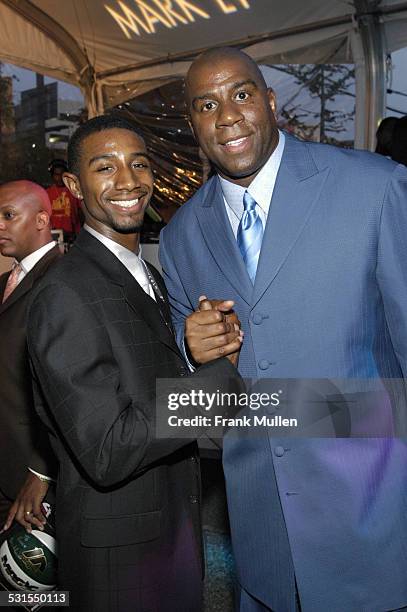Andre Johnson and Earvin "Magic" Johnson during Lincoln Luxury Event with Earvin "Magic" Johnson and New Edition at Compound in Atlanta, Georgia,...