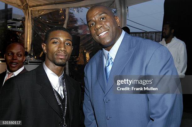 Andre Johnson and Earvin "Magic" Johnson during Lincoln Luxury Event with Earvin "Magic" Johnson and New Edition at Compound in Atlanta, Georgia,...
