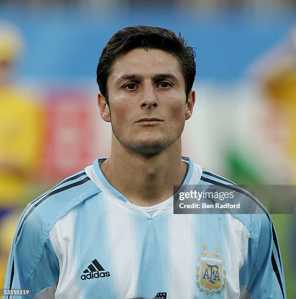 Germany Javier Zanetti of Argentina during the Group A, FIFA 2005 Confederation Cup between Argentina and Germany at the Franken-Stadion on June 21...