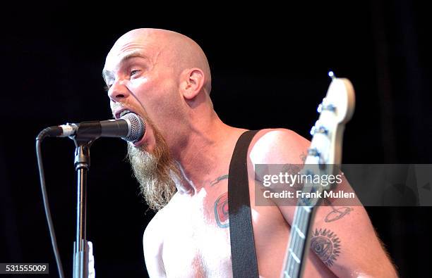 Nick Oliveri of Queens of the Stone Age during Lollapalooza 2003 - Atlanta at Hi-Fi Buys Amphitheater in Atlanta, Georgia, United States.